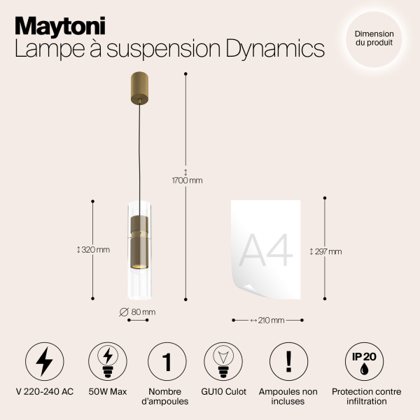 Подвесной светильник Maytoni MOD326PL-01MG Подвесной светильник Maytoni MOD326PL-01MG