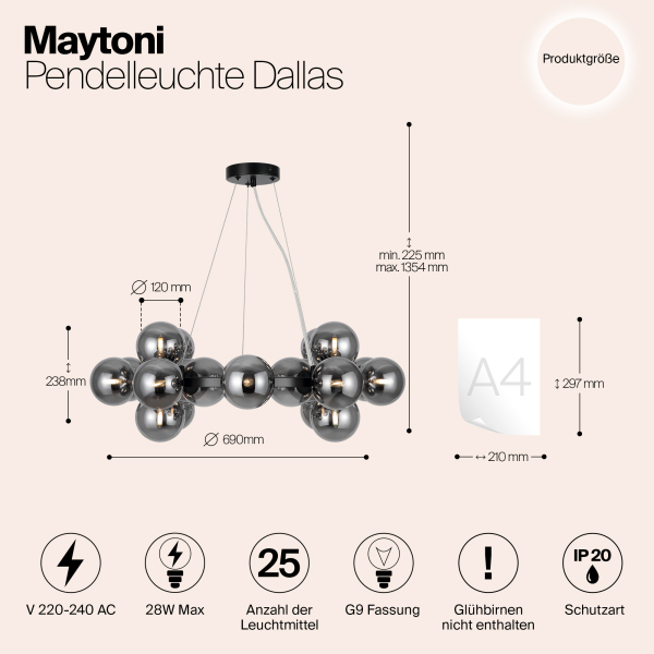 Подвесной светильник Maytoni MOD545PL-25B Подвесной светильник Maytoni MOD545PL-25B