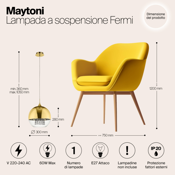 Подвесной светильник Maytoni P140-PL-170-1-G Подвесной светильник Maytoni P140-PL-170-1-G