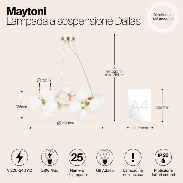 Подвесной светильник Maytoni MOD545PL-25BS Подвесной светильник Maytoni MOD545PL-25BS