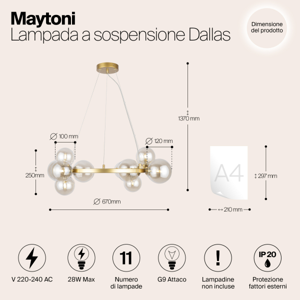 Подвесной светильник Maytoni MOD545PL-11G Подвесной светильник Maytoni MOD545PL-11G