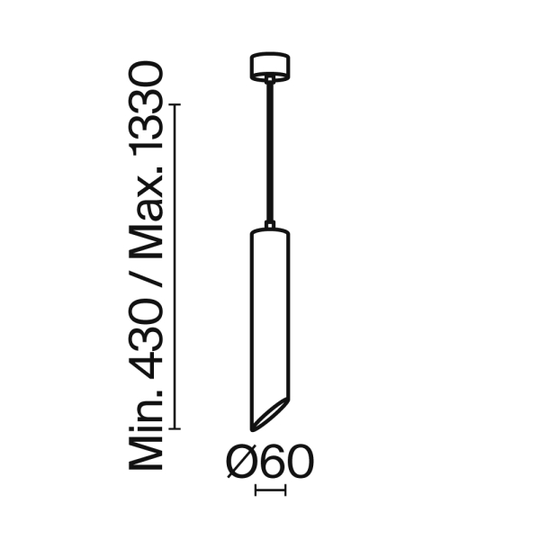 Подвесной светильник Technical P044PL-01-40GU10-W