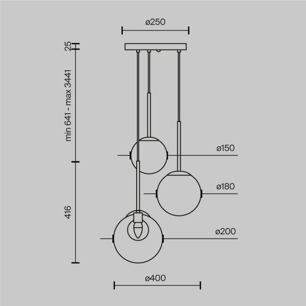 Подвесной светильник Maytoni MOD521PL-03G Подвесной светильник Maytoni MOD521PL-03G