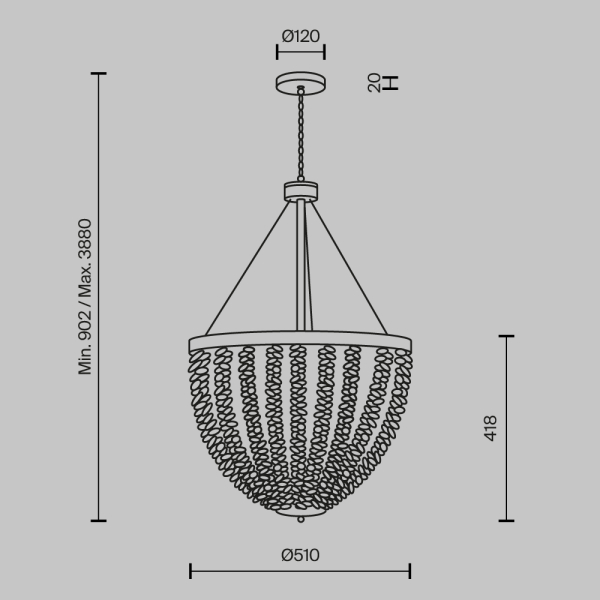 Подвесной светильник Maytoni MOD440PL-06BS