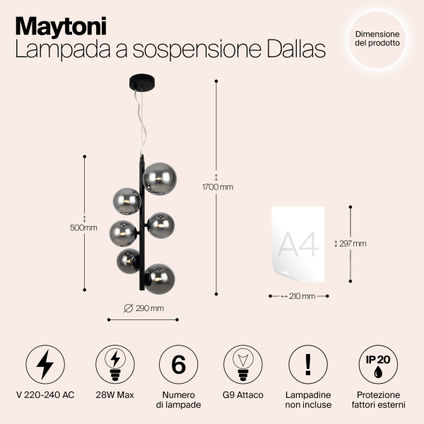 Подвесной светильник Maytoni MOD545PL-06B Подвесной светильник Maytoni MOD545PL-06B