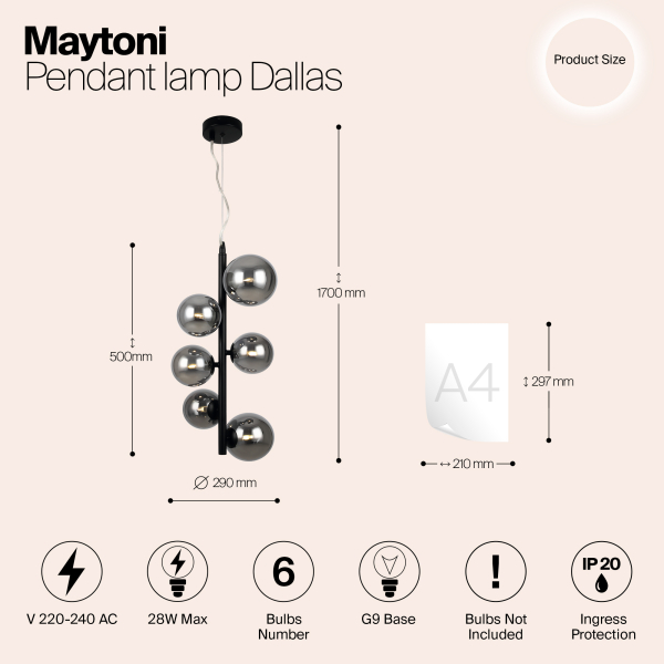 Подвесной светильник Maytoni MOD545PL-06B Подвесной светильник Maytoni MOD545PL-06B