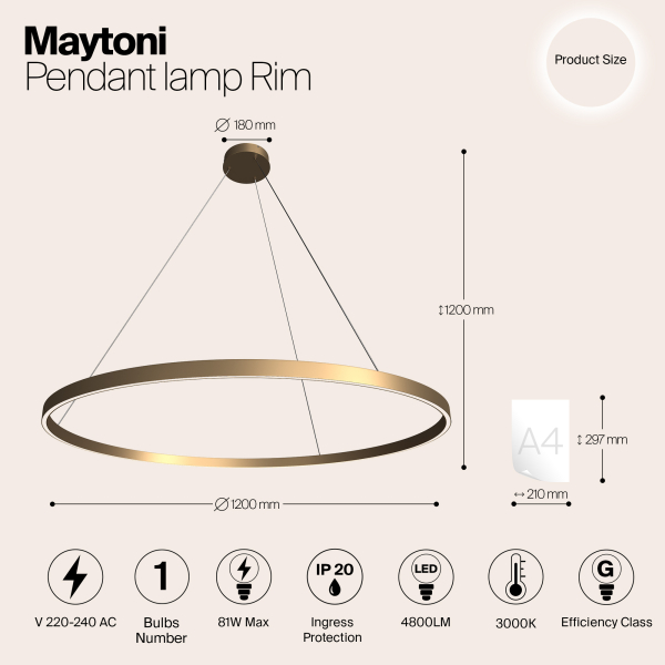 Подвесной светильник Maytoni MOD058PL-L65BS3K Подвесной светильник Maytoni MOD058PL-L65BS3K