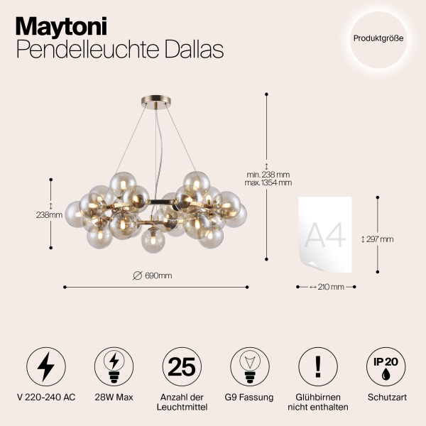 Подвесной светильник Maytoni MOD548PL-25G Подвесной светильник Maytoni MOD548PL-25G