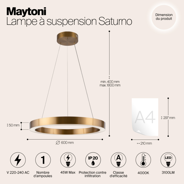 Подвесной светильник Maytoni MOD415PL-L45BS4K Подвесной светильник Maytoni MOD415PL-L45BS4K