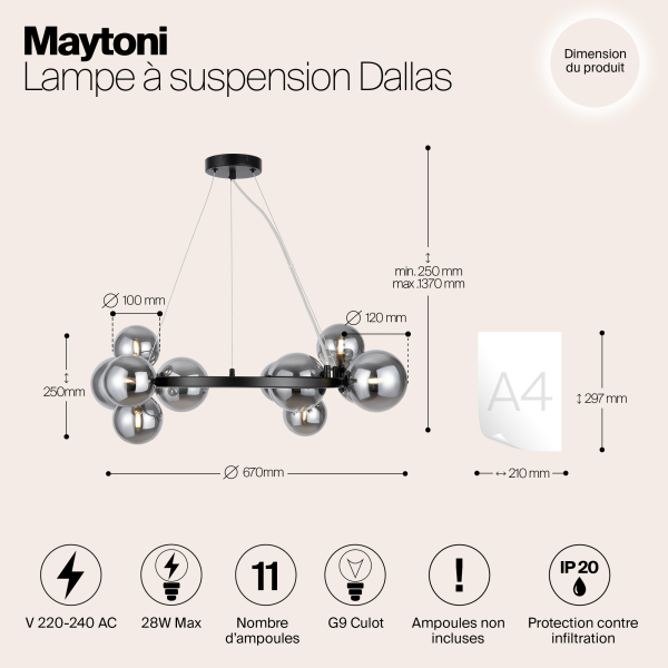 Подвесной светильник Maytoni MOD545PL-11B Подвесной светильник Maytoni MOD545PL-11B