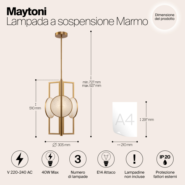 Подвесной светильник Maytoni MOD099PL-03G Подвесной светильник Maytoni MOD099PL-03G