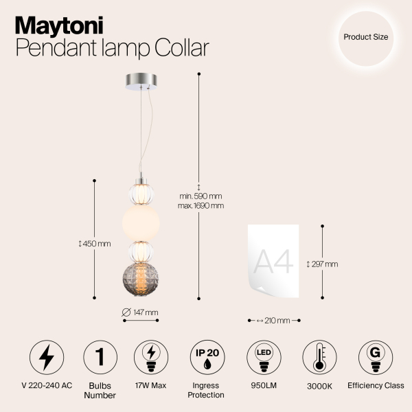 Подвесной светильник Maytoni P069PL-L17CH3K Подвесной светильник Maytoni P069PL-L17CH3K