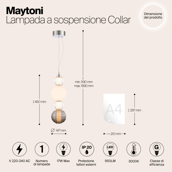 Подвесной светильник Maytoni P069PL-L17CH3K Подвесной светильник Maytoni P069PL-L17CH3K