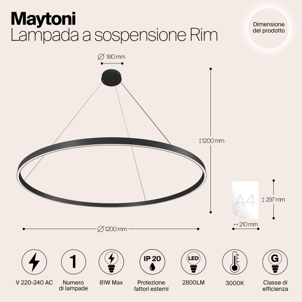 Подвесной светильник Maytoni MOD058PL-L65B3K Подвесной светильник Maytoni MOD058PL-L65B3K