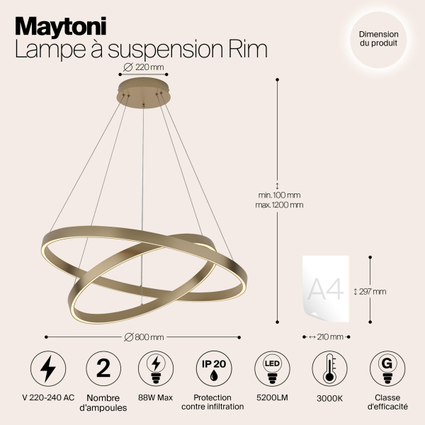 Подвесной светильник Maytoni MOD058PL-L74BS4K Подвесной светильник Maytoni MOD058PL-L74BS4K