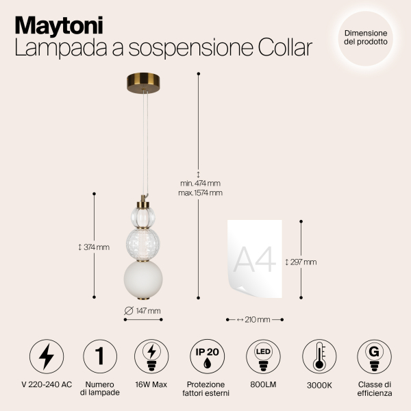 Подвесной светильник Maytoni P069PL-L16G3K Подвесной светильник Maytoni P069PL-L16G3K