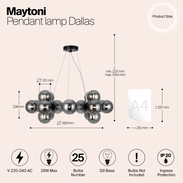 Подвесной светильник Maytoni MOD545PL-25B Подвесной светильник Maytoni MOD545PL-25B