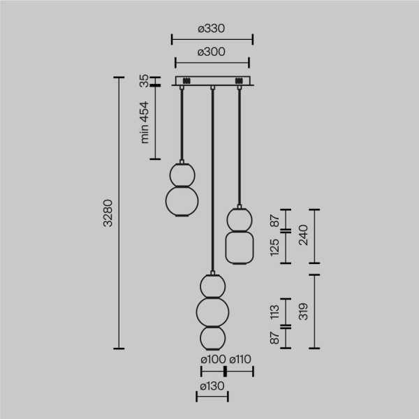 Подвесной светильник Maytoni MOD273PL-L33CH3K Подвесной светильник Maytoni MOD273PL-L33CH3K