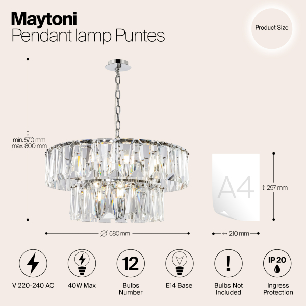 Подвесной светильник Maytoni MOD043PL-12CH Подвесной светильник Maytoni MOD043PL-12CH