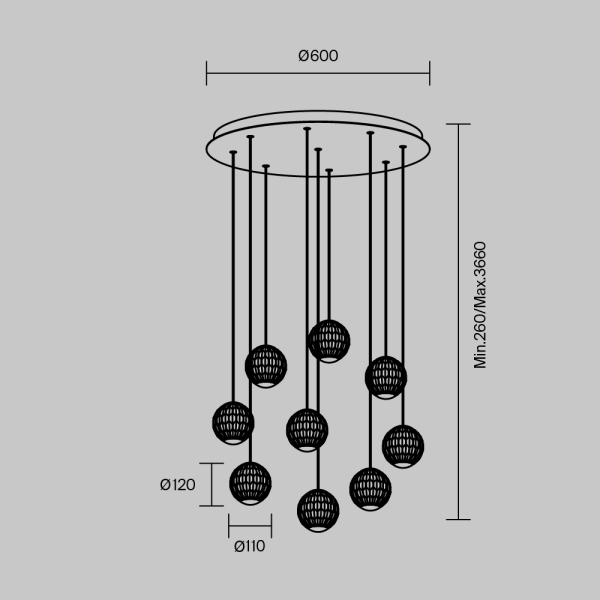Подвесной светильник Maytoni MOD293PL-L56BS3K Подвесной светильник Maytoni MOD293PL-L56BS3K