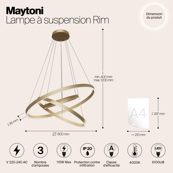 Подвесной светильник Maytoni MOD058PL-L100BS4K Подвесной светильник Maytoni MOD058PL-L100BS4K