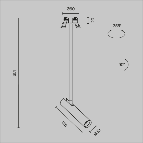 Подвесной светильник Technical P141RS-L125-6W4K-W Подвесной светильник Technical P141RS-L125-6W4K-W