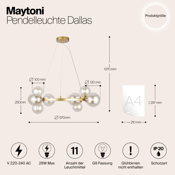 Подвесной светильник Maytoni MOD545PL-11G Подвесной светильник Maytoni MOD545PL-11G