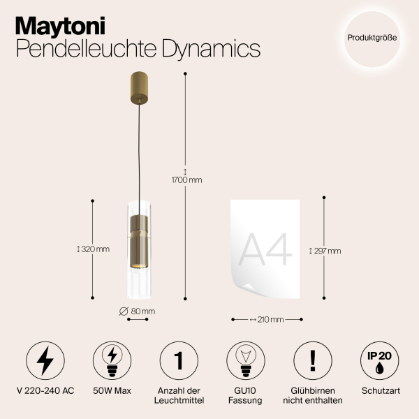 Подвесной светильник Maytoni MOD326PL-01MG Подвесной светильник Maytoni MOD326PL-01MG