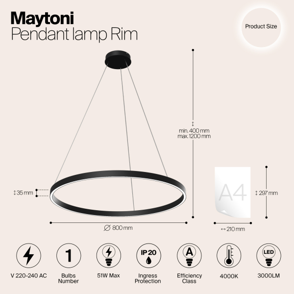 Подвесной светильник Maytoni MOD058PL-L42B4K Подвесной светильник Maytoni MOD058PL-L42B4K