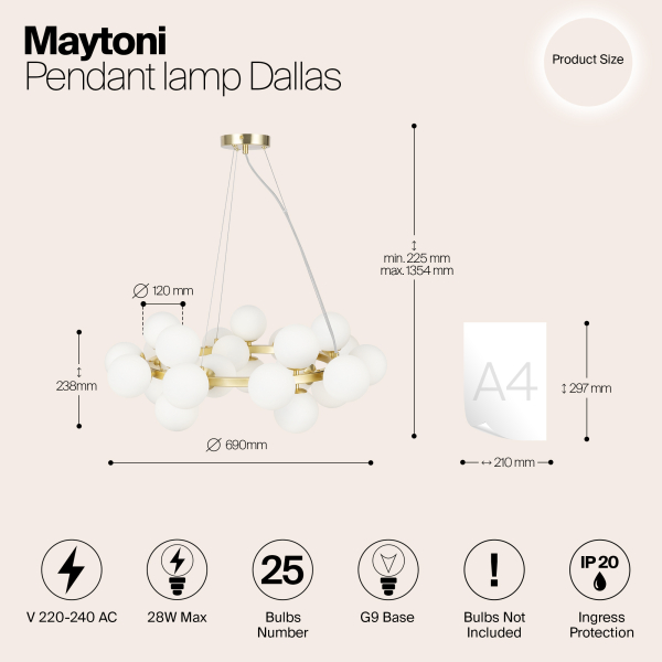 Подвесной светильник Maytoni MOD545PL-25BS Подвесной светильник Maytoni MOD545PL-25BS