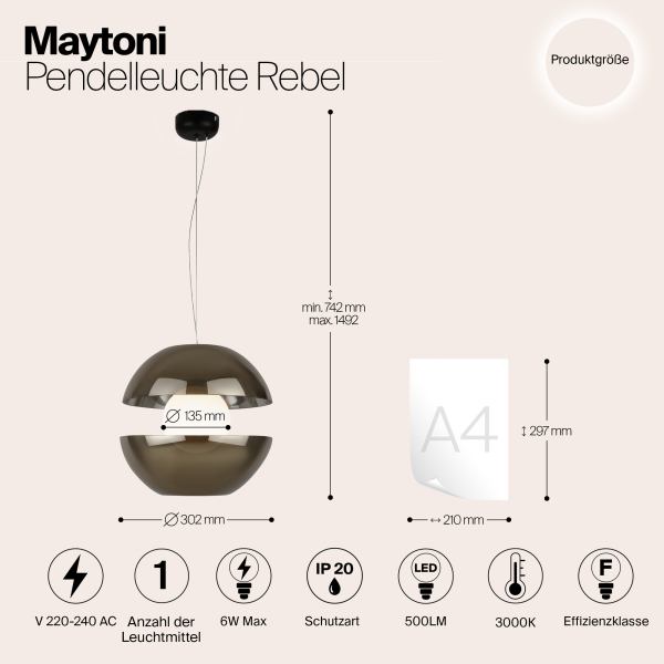 Подвесной светильник Maytoni MOD322PL-L6G3K Подвесной светильник Maytoni MOD322PL-L6G3K