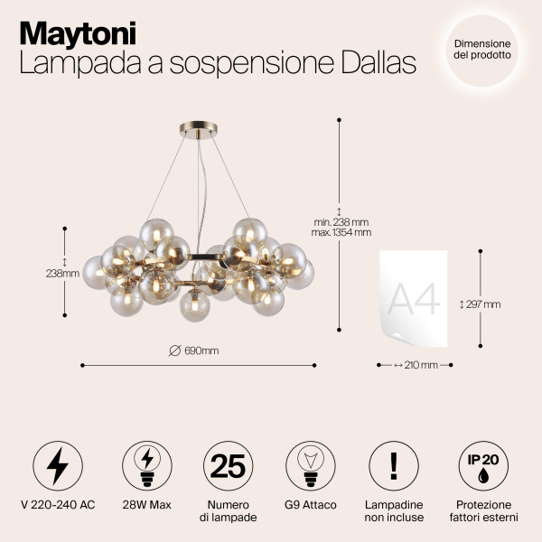 Подвесной светильник Maytoni MOD548PL-25G Подвесной светильник Maytoni MOD548PL-25G