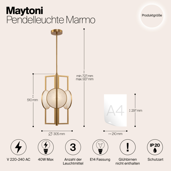 Подвесной светильник Maytoni MOD099PL-03G Подвесной светильник Maytoni MOD099PL-03G