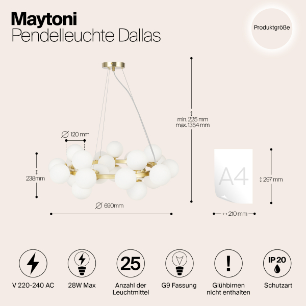 Подвесной светильник Maytoni MOD545PL-25BS Подвесной светильник Maytoni MOD545PL-25BS