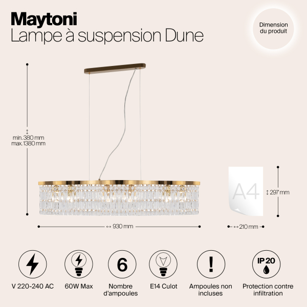 Подвесной светильник Maytoni DIA005PL-06G