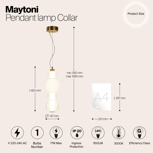 Подвесной светильник Maytoni P069PL-L17G3K Подвесной светильник Maytoni P069PL-L17G3K