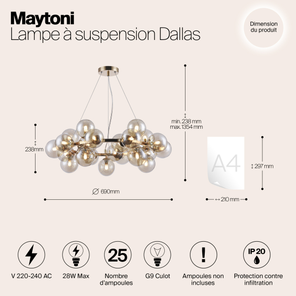 Подвесной светильник Maytoni MOD548PL-25G Подвесной светильник Maytoni MOD548PL-25G