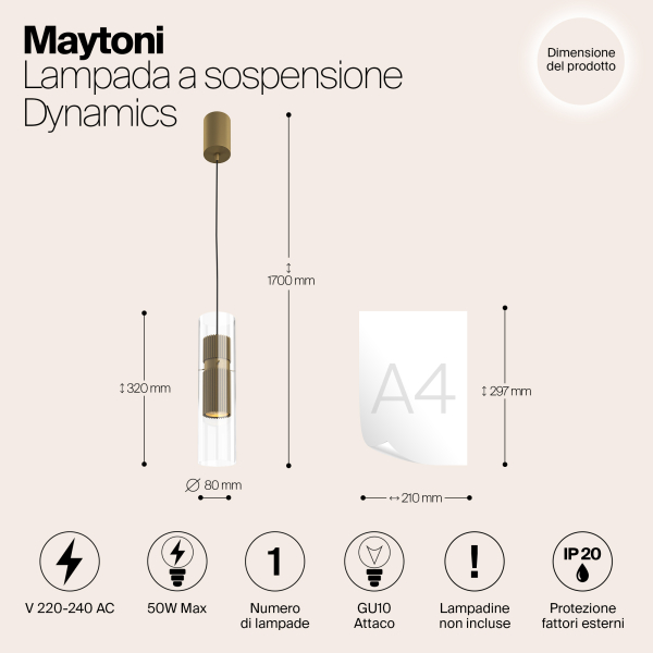 Подвесной светильник Maytoni MOD326PL-01MG Подвесной светильник Maytoni MOD326PL-01MG