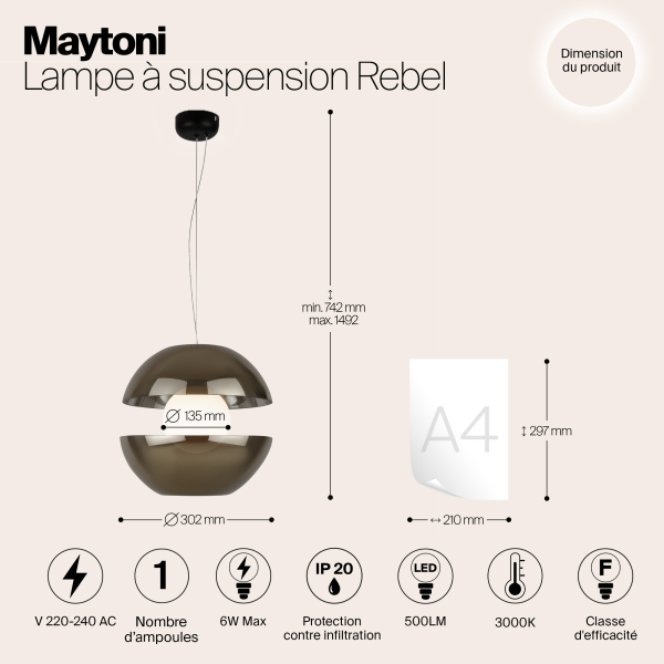 Подвесной светильник Maytoni MOD322PL-L6G3K Подвесной светильник Maytoni MOD322PL-L6G3K