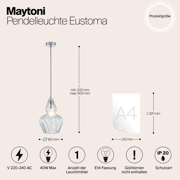 Подвесной светильник Maytoni MOD238-PL-01-TR