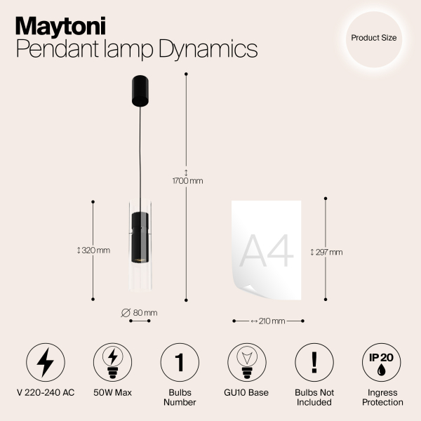 Подвесной светильник Maytoni MOD326PL-01B Подвесной светильник Maytoni MOD326PL-01B