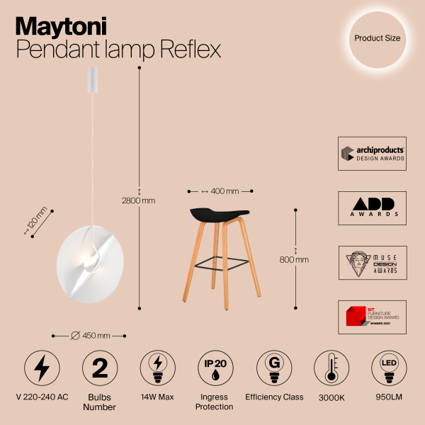 Подвесной светильник Maytoni MOD154PL-L6W3K Подвесной светильник Maytoni MOD154PL-L6W3K