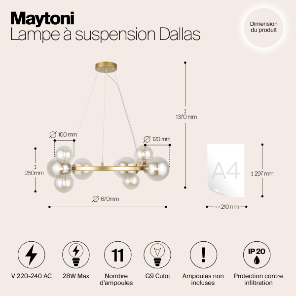 Подвесной светильник Maytoni MOD545PL-11G Подвесной светильник Maytoni MOD545PL-11G