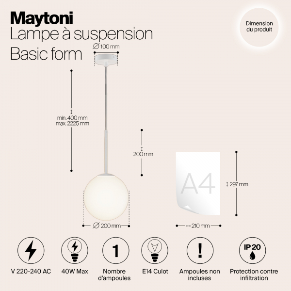 Подвесной светильник Maytoni MOD321PL-01W1