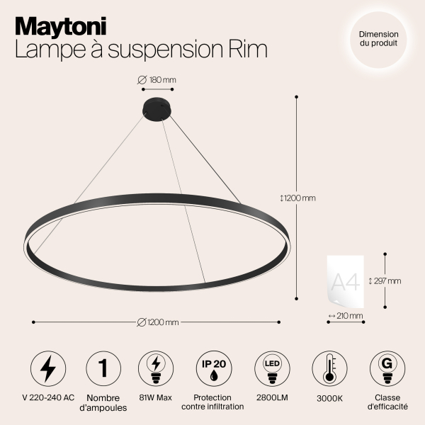 Подвесной светильник Maytoni MOD058PL-L65B3K Подвесной светильник Maytoni MOD058PL-L65B3K