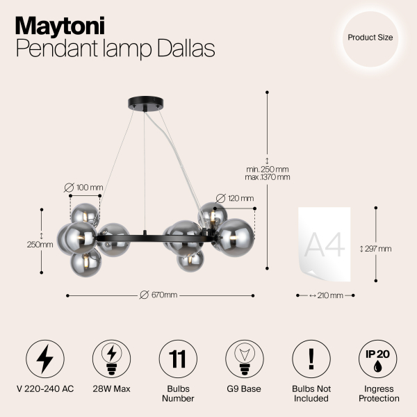 Подвесной светильник Maytoni MOD545PL-11B Подвесной светильник Maytoni MOD545PL-11B