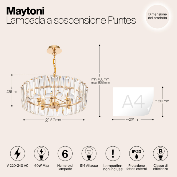 Подвесной светильник Maytoni MOD043PL-06G