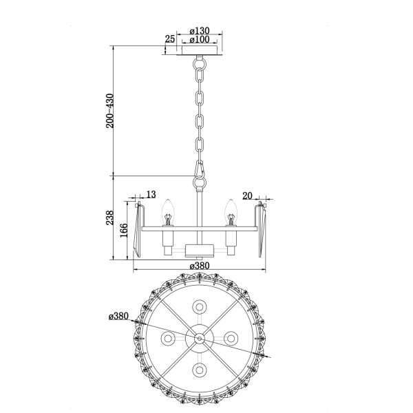 Подвесной светильник Maytoni MOD043PL-04CH Подвесной светильник Maytoni MOD043PL-04CH