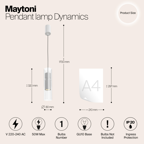 Подвесной светильник Maytoni MOD326PL-01W Подвесной светильник Maytoni MOD326PL-01W