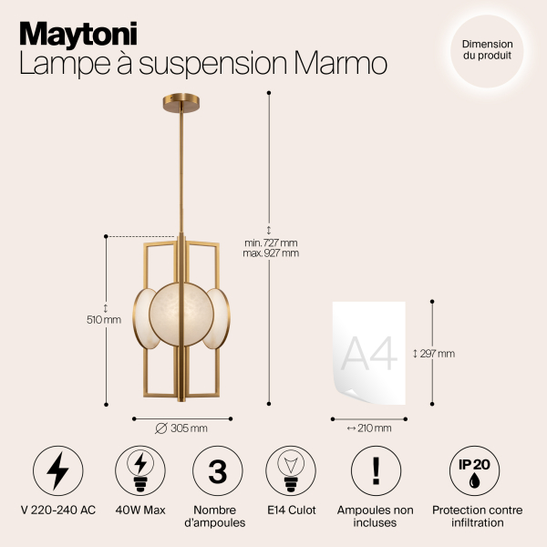 Подвесной светильник Maytoni MOD099PL-03G Подвесной светильник Maytoni MOD099PL-03G